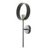 Aplique de pared Anillo 1 luz negro y oro envejecido 1XE27 aluminio estilo moderno