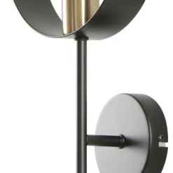 Aplique de pared Anillo 1 luz negro y oro envejecido 1XE27 aluminio estilo moderno