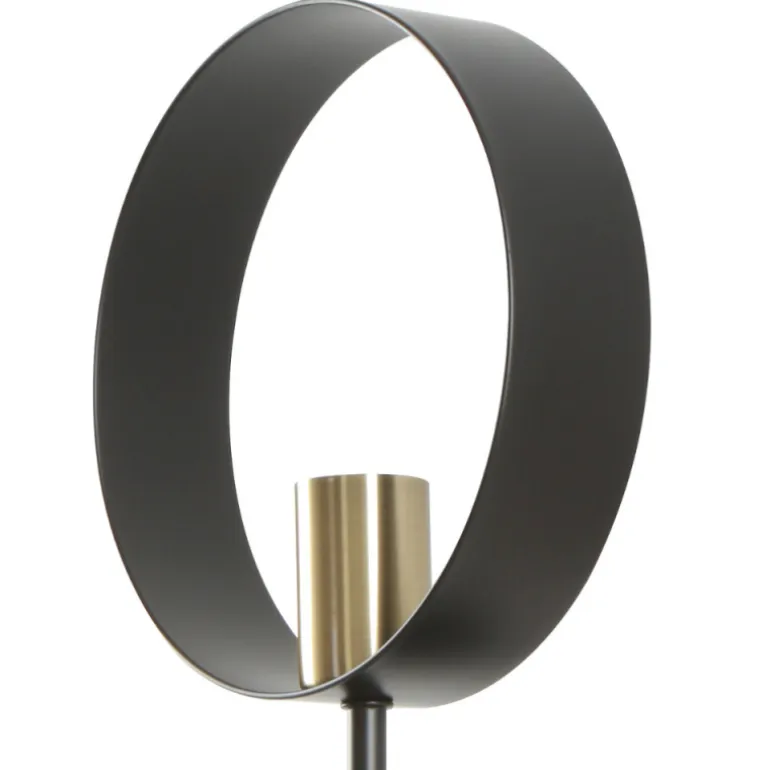 Aplique de pared Anillo 1 luz negro y oro envejecido 1XE27 aluminio estilo moderno