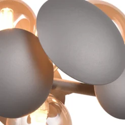 Aplique de pared Bubble 3XG9 acabado antracita y tulipas ámbar estilo moderno