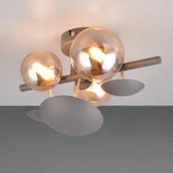 Aplique de pared Bubble 3XG9 acabado antracita y tulipas ámbar estilo moderno