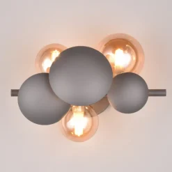 Aplique de pared Bubble 3XG9 acabado antracita y tulipas ámbar estilo moderno