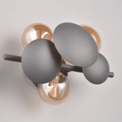 Aplique de pared Bubble 3XG9 acabado antracita y tulipas ámbar estilo moderno