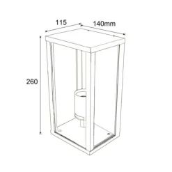 Aplique de pared Candela Gris oscuro 1XE27 exterior IP44 estilo moderno