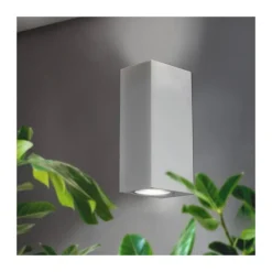 Aplique de pared Confo 2L aluminio blanco 2XGU10 exterior estilo moderno IP44