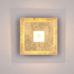Aplique de pared Leano Oro Cuadrado LED 6w 3000k