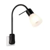 Aplique de pared Levisto con enchufe 1xE14 LED 4.9W 470lm 3000k acabado negro estilo moderno 3 intensidades de luz