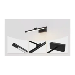 Aplique de pared Madge LED 8w 560lm 4000k IP44 60cm moderno acabado negro ideal para baños