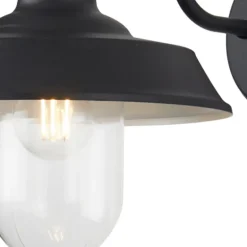 Aplique de pared Medina Negro 1XE27 IP44