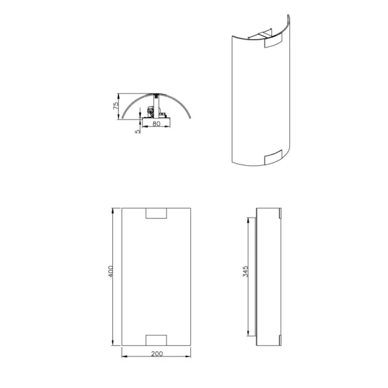 Aplique de pared Pura Bronce Viejo 2XE27 40cm Alto