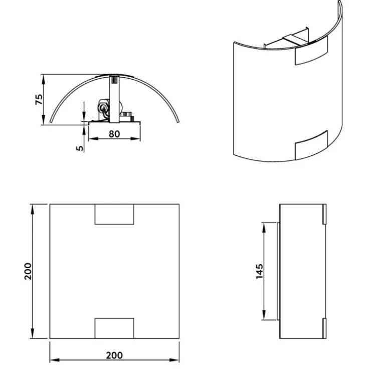 Aplique de pared Pura Bronce Viejo 1XE27 20cm Alto