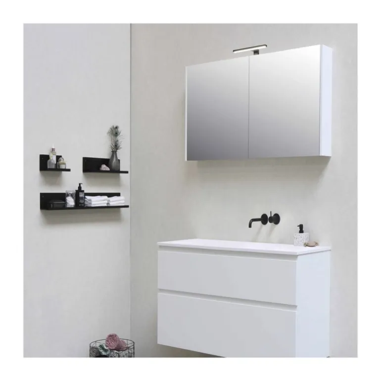 Aplique de pared Roth LED 6w 4000k 420lm IP44 acabado negro estilo moderno 30cm con 3 modos de instalación diferentes