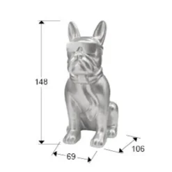 Figura Bulldog Plata XXL