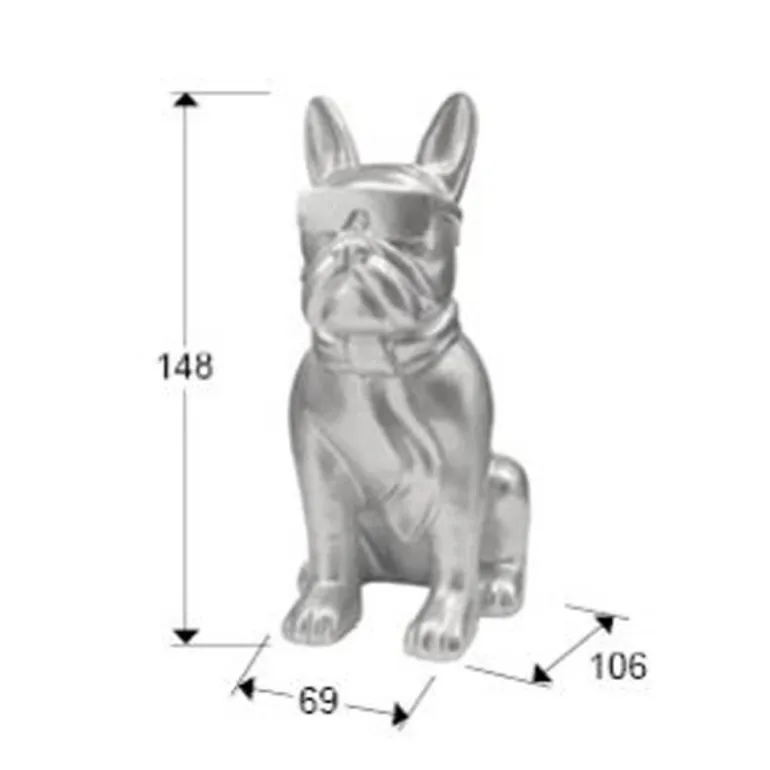 Figura Bulldog Plata XXL