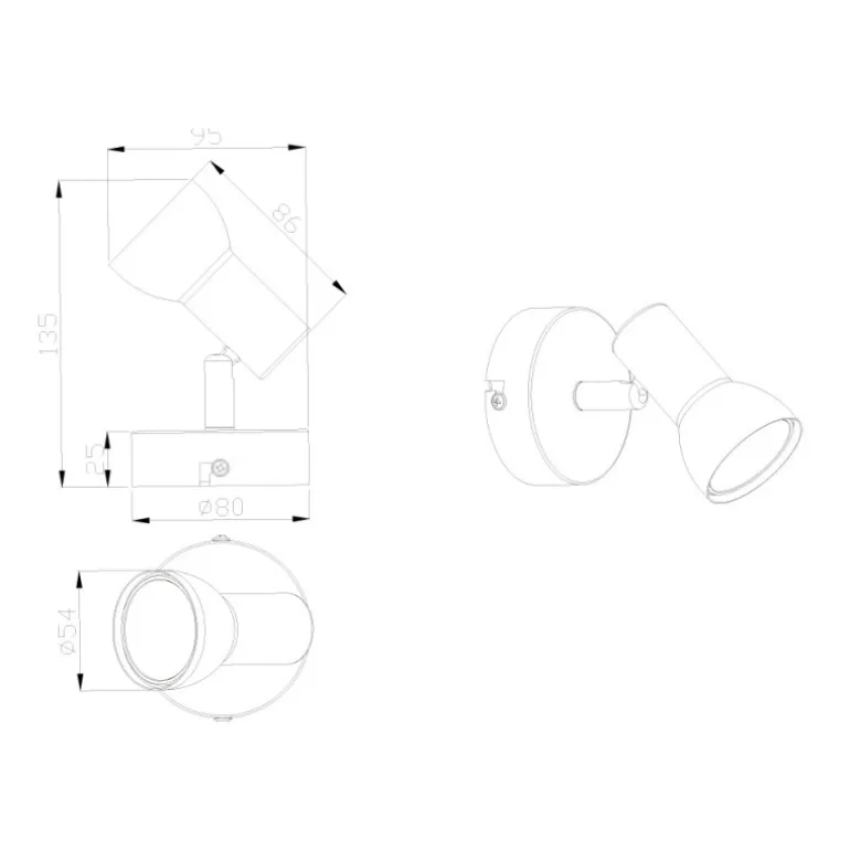 Foco Cantar 1L Blanco Orientable 1XGU10 8CMØ