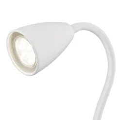 Foco de pinza Wanda 1xGU10 acabado blanco interruptor on/off estilo moderno brazo flexible
