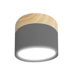 Foco de superficie madera/negro