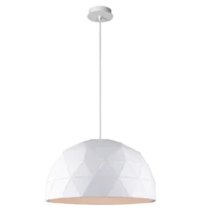 Lampara colgante campana blanco triángulos