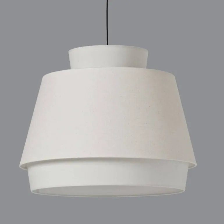 Lámpara colgante Aspen lino blanco