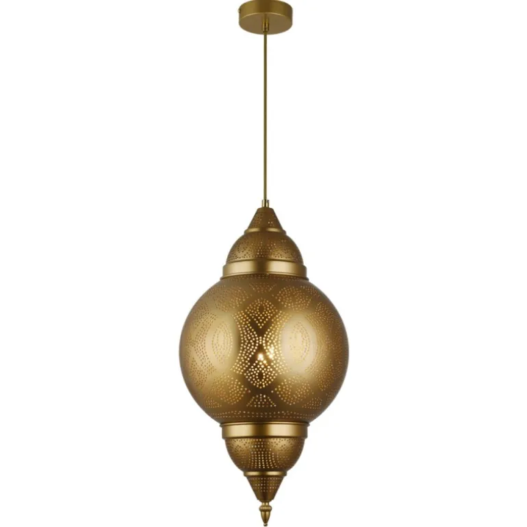 Lámpara colgante de techo Dibba 1XE27 acabado metal cobre estilo árabe 30cm Ø