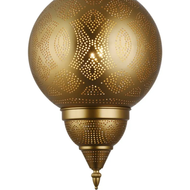 Lámpara colgante de techo Dibba 1XE27 acabado metal cobre estilo árabe 30cm Ø