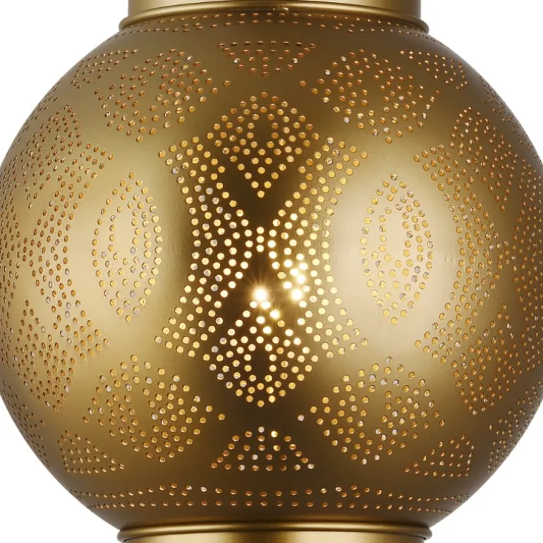 Lámpara colgante de techo Dibba 1XE27 acabado metal cobre estilo árabe 30cm Ø