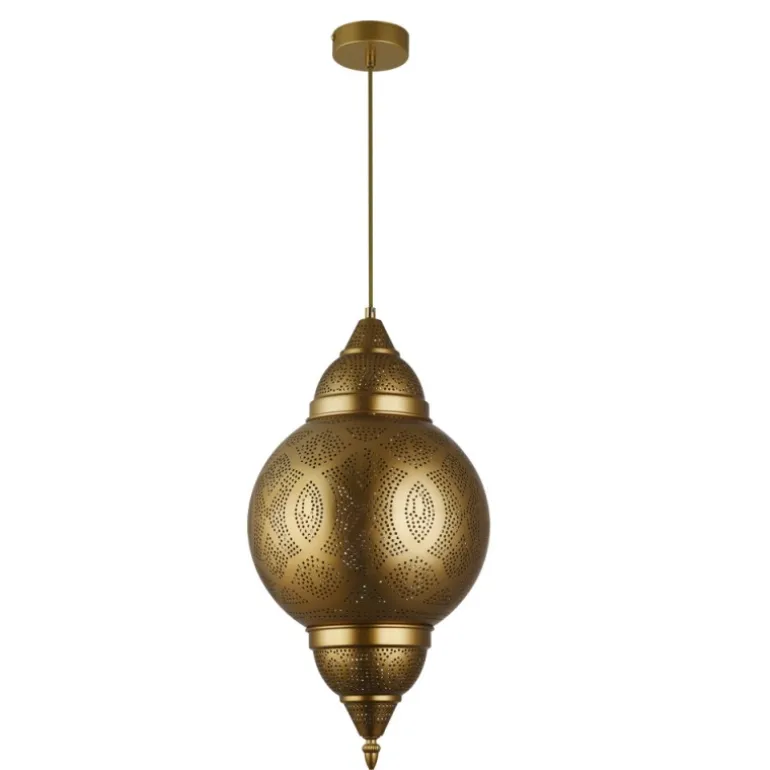 Lámpara colgante de techo Dibba 1XE27 acabado metal cobre estilo árabe 30cm Ø