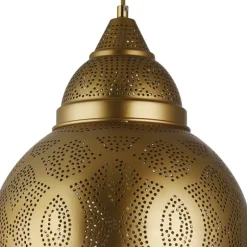 Lámpara colgante de techo Dibba 1XE27 acabado metal cobre estilo árabe 30cm Ø