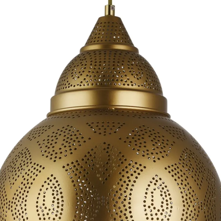 Lámpara colgante de techo Dibba 1XE27 acabado metal cobre estilo árabe 30cm Ø