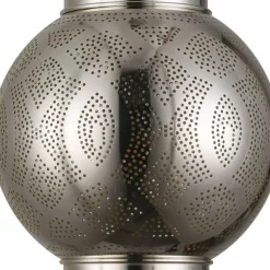 Lámpara colgante de techo Dibba 1XE27 acabado metal cromo estilo árabe 30cm Ø
