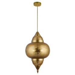 Lámpara colgante de techo Hatta 1XE27 acabado metal cobre estilo árabe 30cm Ø