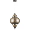 Lámpara colgante de techo Hatta 1XE27 acabado metal cromo estilo árabe 30cm Ø