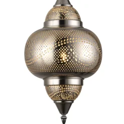 Lámpara colgante de techo Hatta 1XE27 acabado metal cromo estilo árabe 30cm Ø