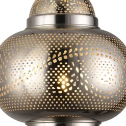 Lámpara colgante de techo Hatta 1XE27 acabado metal cromo estilo árabe 30cm Ø