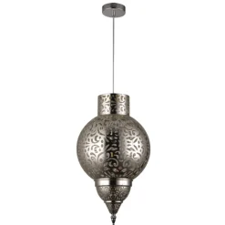 Lámpara colgante de techo Jericó 1XE27 acabado metal cromo estilo árabe 30cm Ø