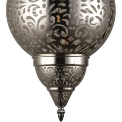 Lámpara colgante de techo Jericó 1XE27 acabado metal cromo estilo árabe 30cm Ø