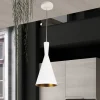 Lámpara colgante 1L blanco/dorado