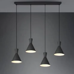 Lámpara colgante 4L Enzo Negro
