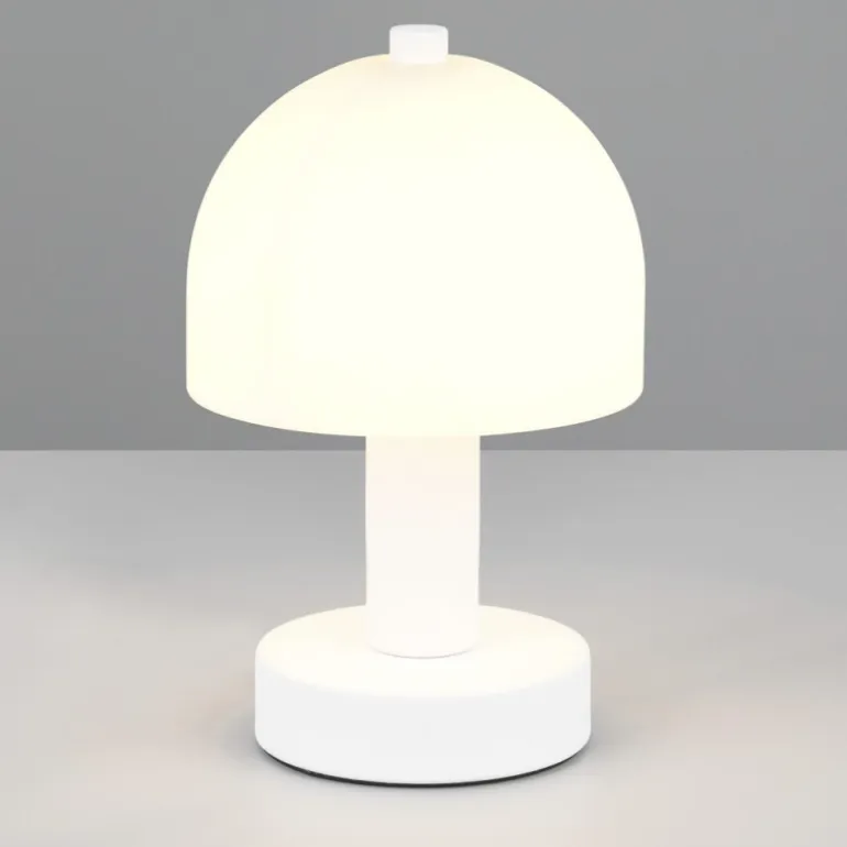 Lámpara de mesa Glenn 1XE14 acabado blanco tulipa opal blanca estilo moderno 12cm Ø