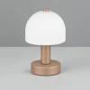 Lámpara de mesa Glenn 1XE14 acabado café tulipa opal blanca estilo moderno 12cm Ø