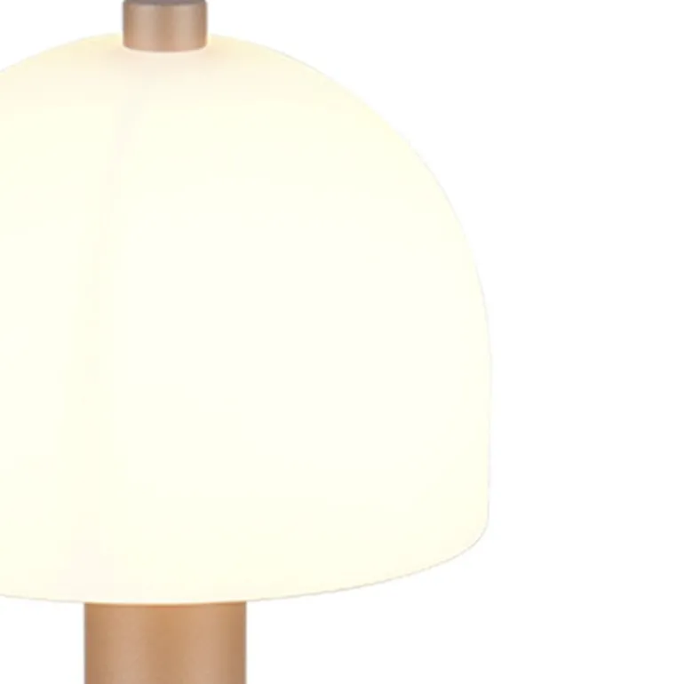 Lámpara de mesa Glenn 1XE14 acabado café tulipa opal blanca estilo moderno 12cm Ø