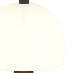 Lámpara de mesa Glenn 1XE14 acabado negro tulipa opal blanca estilo moderno 12cm Ø