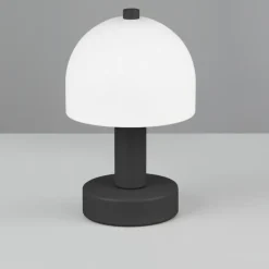 Lámpara de mesa Glenn 1XE14 acabado negro tulipa opal blanca estilo moderno 12cm Ø