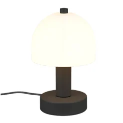 Lámpara de mesa Glenn 1XE14 acabado negro tulipa opal blanca estilo moderno 12cm Ø