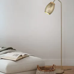 Lámpara de pie Bidar 1x E27 acabado café estilo moderno