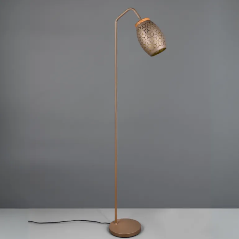 Lámpara de pie Bidar 1x E27 acabado café estilo moderno