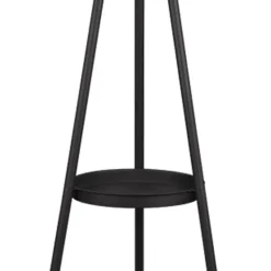 Lámpara de pie Colette Pantalla Gris /Cuerpo Negro 1XE27 57CM Ø