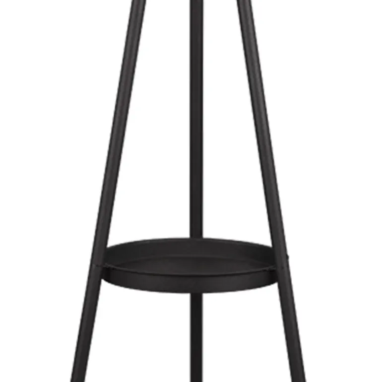 Lámpara de pie Colette Pantalla Gris /Cuerpo Negro 1XE27 57CM Ø