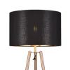 Lámpara de pie Colette Pantalla Negra /Cuerpo Café 1XE27 57CM Ø