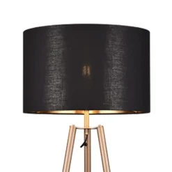 Lámpara de pie Colette Pantalla Negra /Cuerpo Café 1XE27 57CM Ø